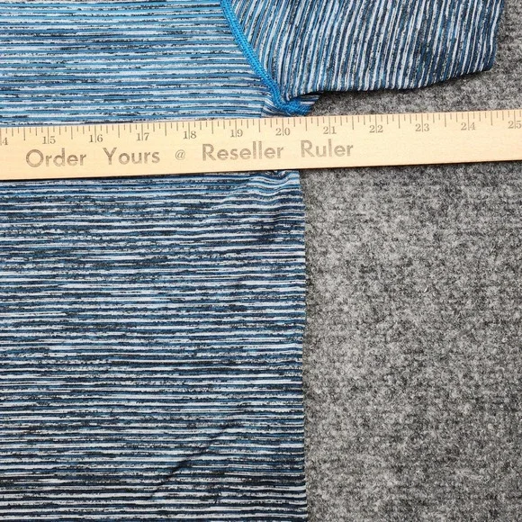 Lululemon Shirt Mens Large Blue Stripe Short Sleeve Athletic Running Lightweight - Picture 5 of 7